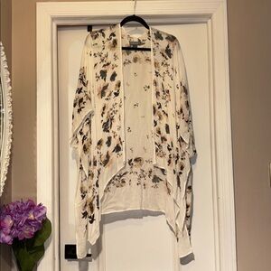 Accessory St. Floral-Print Crepe Kimono Shawl - One Size